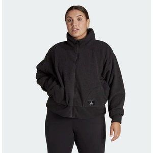 Adidas HP1779 Holidayz Sherpa Jacket Black Plus Size ( 2X )